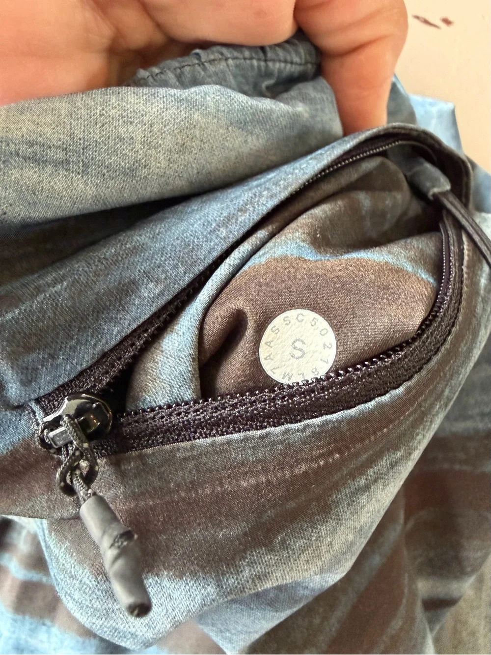 lululemon athletica Men's Blue and Charcoal Striped Athletic Shorts